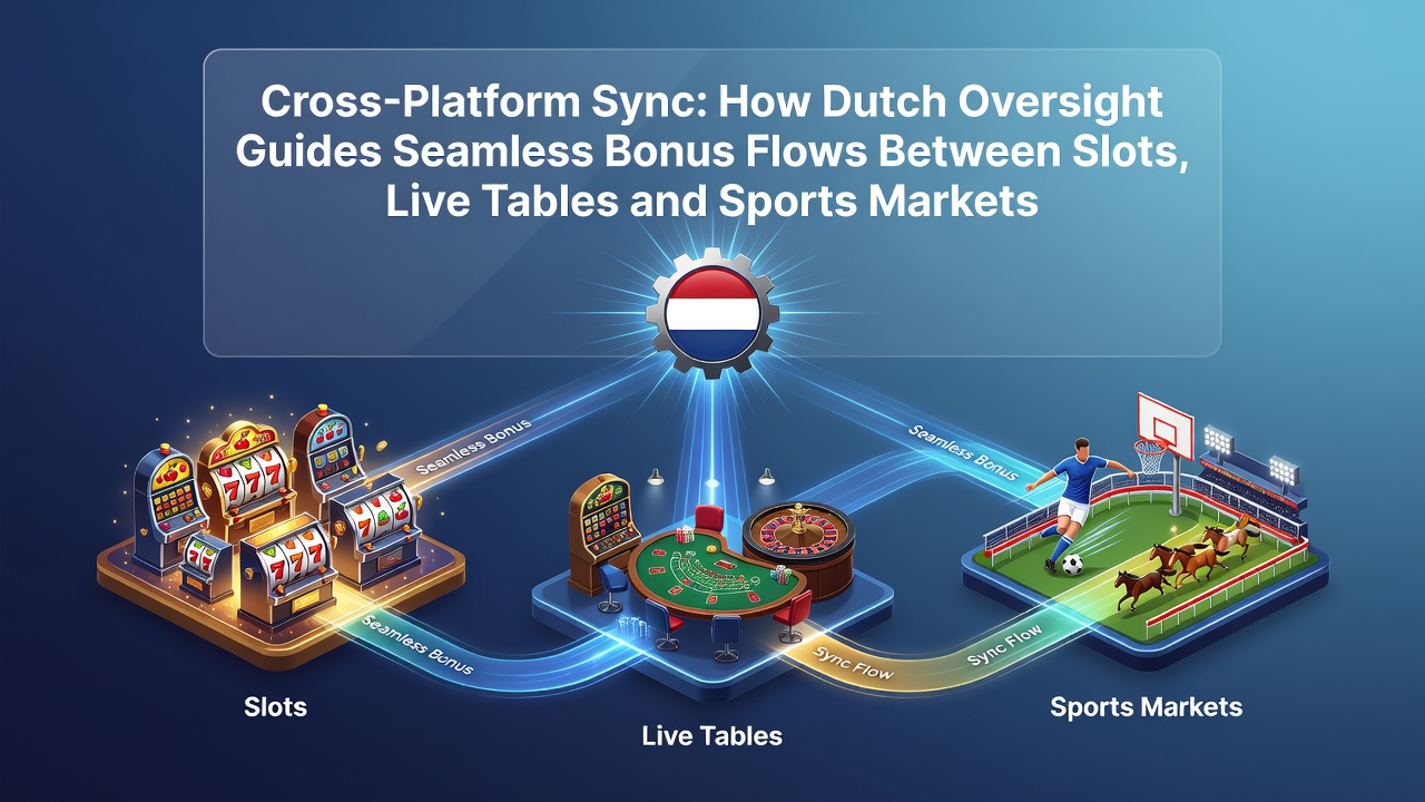 Overzicht van cross-platform bonusstromen in Nederlandse online casino's met slots, live tafels en sportmarkten
