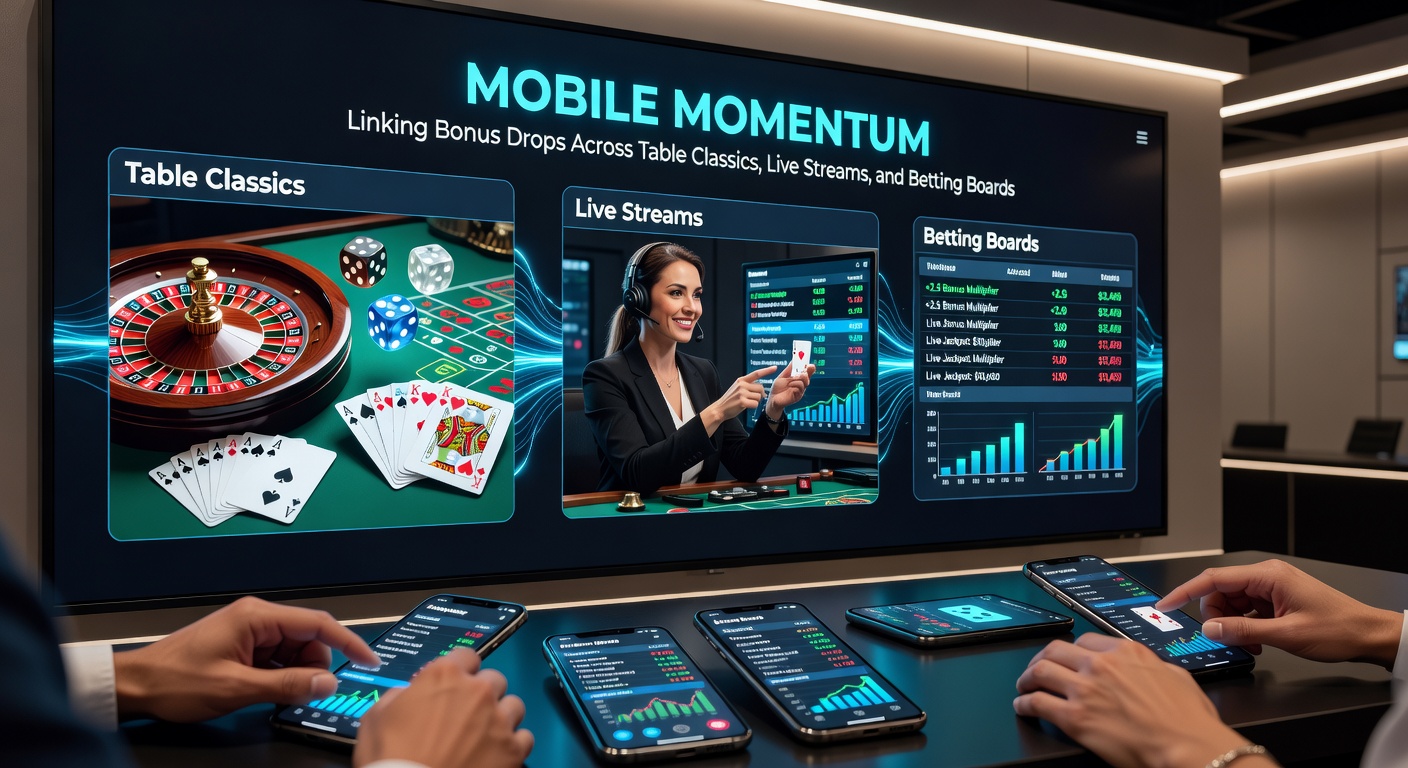Live stream interfase op mobiel, met overlay van bonus drops en gekoppelde betting odds voor tafelspellen