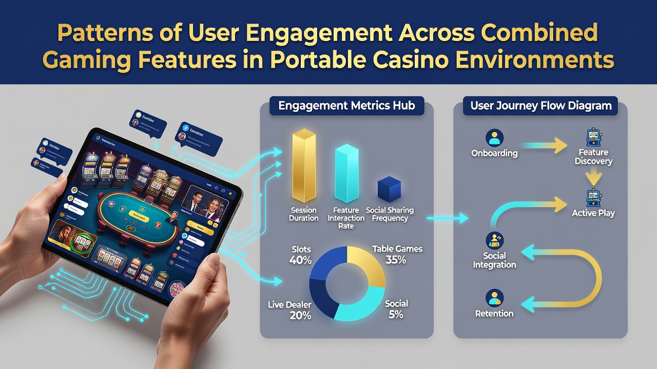 Grafiek die sessieduur en functie-overgangen illustreert in portable casino apps gedurende juli 2026