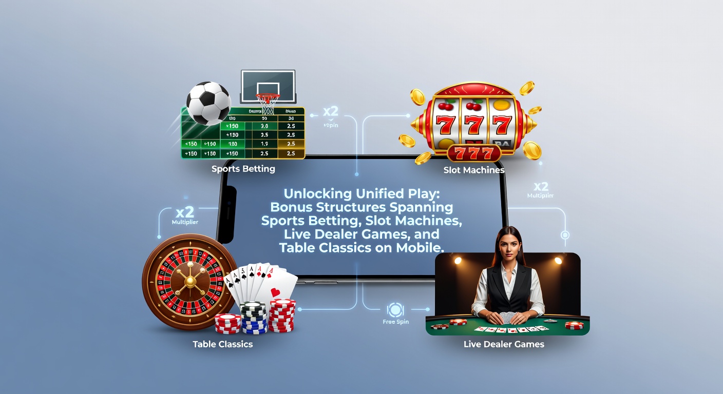 Mobiele app met geïntegreerde bonussen over sportweddenschappen, gokkasten, live dealer en tafelspellen